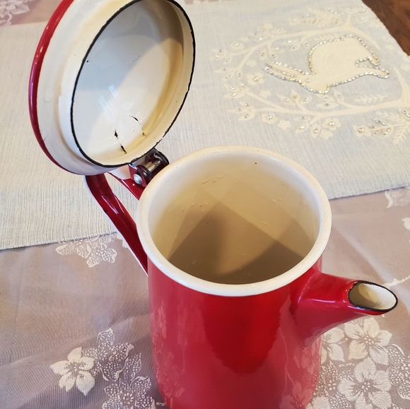 Vintage Emalia Olkusz 1907 Red Enamel Coffee/Tea Pot 1907 - Picture 5 of 11